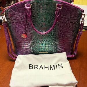 Brahmin Large Duxbury Satchel in Hyacinth Ombre
